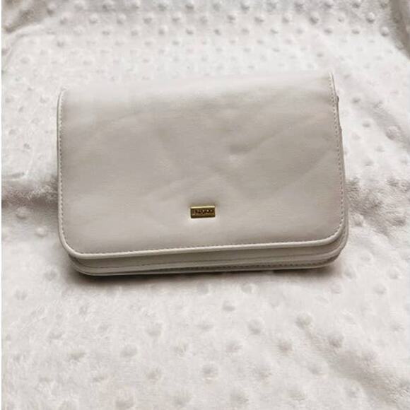 Buxton White Leather 3 in 1 ( Crossbody, Clutch, Wallet) Handbag - Picture 6 of 10